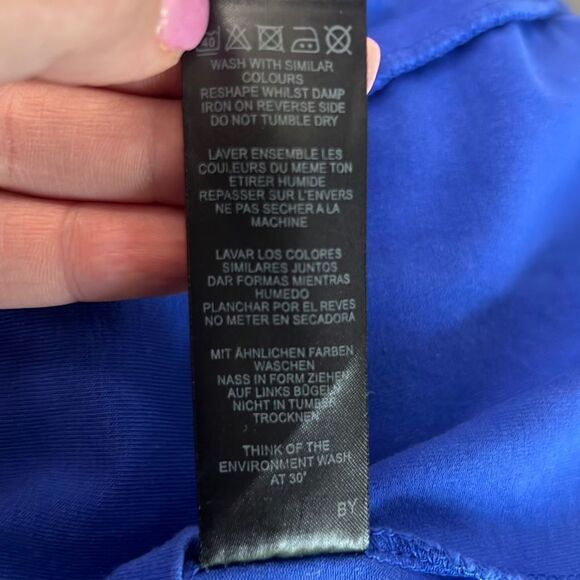 ASOS Sleeveless Blue Mermaid Style Midi Dress Size 10 - Picture 9 of 9